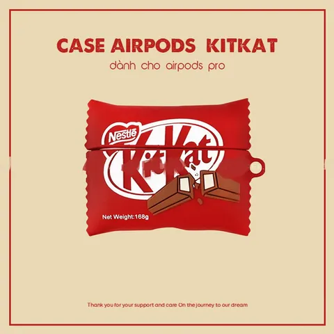 Vỏ Bọc Airpods 1 2 Silicon Bánh Socola Kitkat - Phụ Kiện Tai Nghe AirPods 1 2 Chính Hãng, Chất Lượng Cao