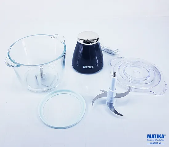 Máy Xay Thịt Matika MTK-3220 - Công Suất 300W, Dung Tích 2L, Tiết Kiệm Thời Gian, Yên Tĩnh, Dễ Vệ Sinh cho Bữa Ăn Gia Đình