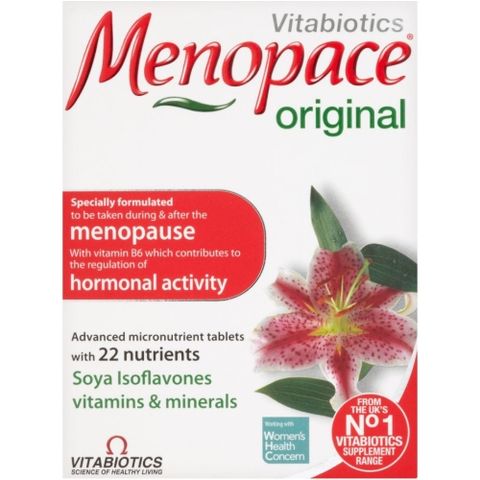 Thực Phẩm Bảo Vệ Sức Khỏe MENOPACE 30 Viên - Hỗ Trợ Cân Bằng Nội Tiết Tố Nữ từ Vitabiotics cho Phụ Nữ Tiền Mãn Kinh