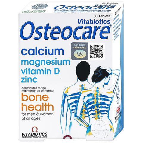 Viên Uống Hỗ Trợ Xương Khớp OSTEOCARE 30 Viên - Bổ Sung Canxi, Vitamin D, Magie, Kẽm - Đảm Bảo Xương Chắc Khỏe