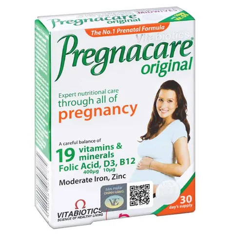 Viên Uống PREGNACARE ORIGINAL Bổ Sung Vitamin & Khoáng Chất Cho Phụ Nữ Mang Thai và Cho Con Bú - Hộp 30 Viên Vitabiotics