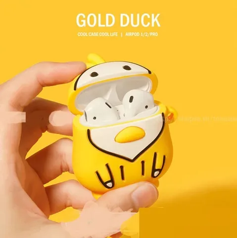 Vỏ Bọc Silicon AirPods (Vịt Trắng Áo Vàng) Dành Cho Tai Nghe AirPods 1 2 - Phụ Kiện Thời Trang Cho Người Yêu Âm Nhạc