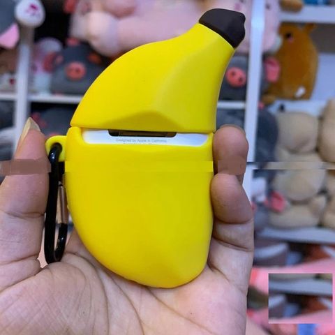 Vỏ Bọc Silicon Mềm Airpods 1 2 PRO - Thiết Kế Chuối Banana Dễ Thương Cho Hộp Sạc Tai Nghe AirPods 1 2 PRO