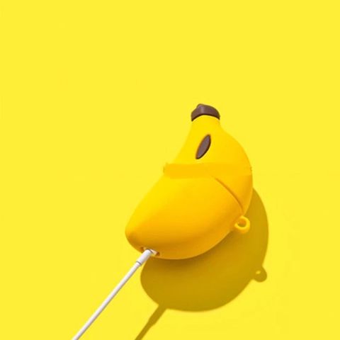 Vỏ Bọc Silicon Mềm Airpods 1 2 PRO - Thiết Kế Chuối Banana Dễ Thương Cho Hộp Sạc Tai Nghe AirPods 1 2 PRO