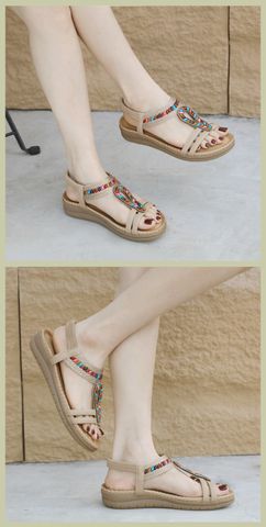 Xăng Đan Nữ SiKetu Đế Bằng Thời Trang Âu Mỹ - Quai Đính Kiểu Năng Động, Sang Trọng Từ 36-40