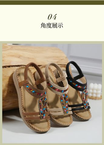 Xăng Đan Nữ SiKetu Đế Bằng Thời Trang Âu Mỹ - Quai Đính Kiểu Năng Động, Sang Trọng Từ 36-40