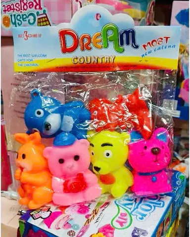 Dream Country Bộ đồ chơi âm thanh kêu chút chít dành cho trẻ với nhiều màu sắc và hình dáng thú vị, chọn mẫu ngẫu nhiên