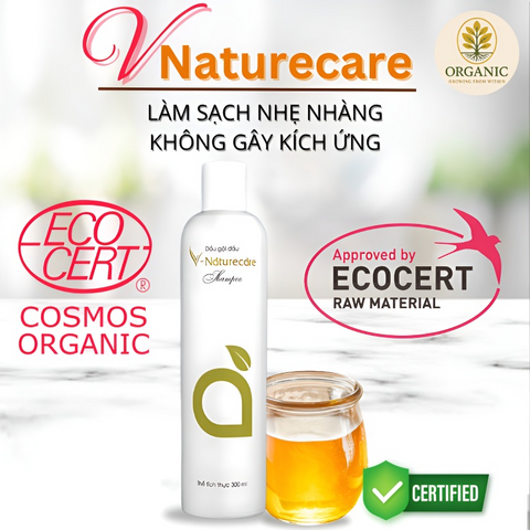 Dầu Gội Thảo Mộc Vnaturecare 300mL - Organic Giảm Hư Tổn, Chắc Khỏe Tóc & Không Kích Ứng Da Đầu, Giải Pháp Chăm Sóc Tóc Tự Nhiên