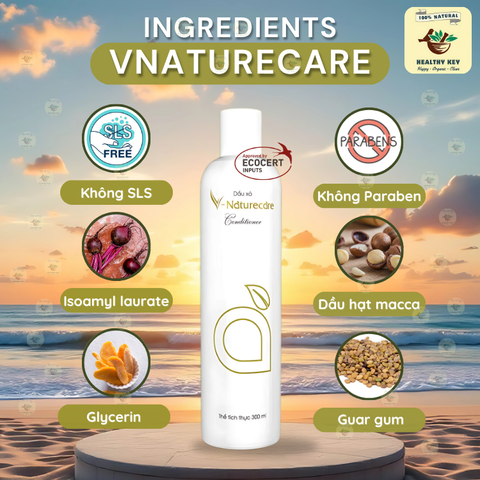 Dầu Xả Vnaturecare Organic 300ml - Phục Hồi Tóc Hư Tổn, Giảm Rụng, Chăm Sóc Tóc Yếu, Thảo Dược Tự Nhiên, Phù Hợp Da Đầu Nhạy Cảm