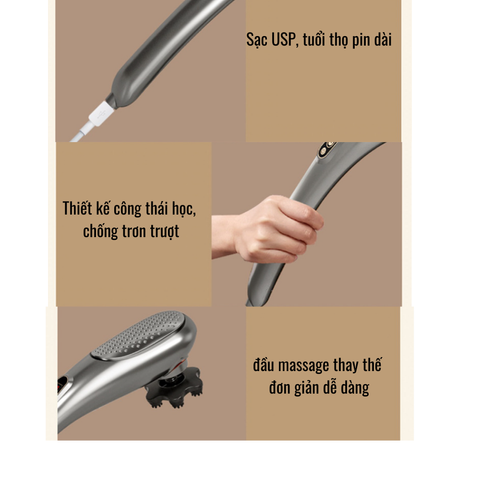 Máy massage cá heo cầm tay cao cấp sạc Pin, cây massage cầm tay