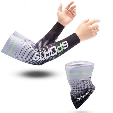 Combo Găng Tay Dài Chống Nắng và Khăn Che Mặt UV - Phụ Kiện Thể Thao Đi Phượt, Dã Ngoại Cho Nam Nữ