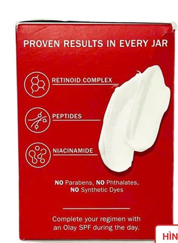 Kem Dưỡng Trắng Da OLAY Retinol 24 Max 2X Peptides - Kem Chống Lão Hóa Ban Đêm, 48gr, Mỹ, Không Hương Liệu