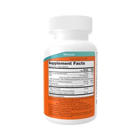 Viên Sắt NOW Foods Iron Complex 100 Viên - Bổ Sung Dinh Dưỡng Hỗ Trợ Hệ Tuần Hoàn và Sức Khỏe Nữ Giới