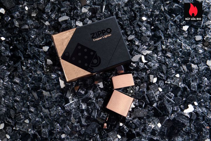 Bật Lửa Zippo Đồng Đỏ Nguyên Khối 48107 - Vỏ Đồng Nguyên Khối, Ruột Thép Không Gỉ Mạ Đen, Quà Tặng Cao Cấp 2022