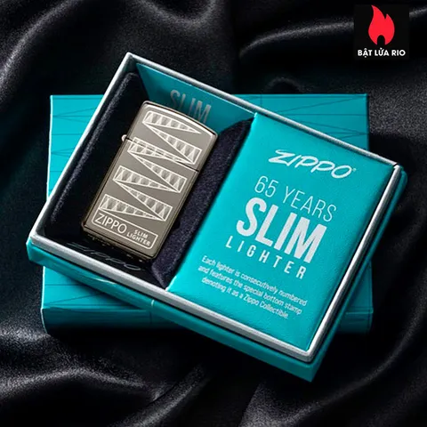 Bật Lửa Zippo Slim Black Ice 65th Anniversary – Hàng Nhập Khẩu Chất Lượng Cao, Phiên Bản Đặc Biệt Giới Hạn 15.000 Chiếc