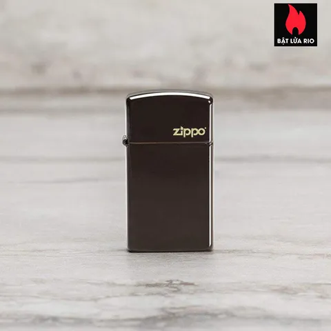 Bật Lửa Zippo Slim® 49266ZL - Bật Lửa Chính Hãng Màu Nâu Đồng Thau, Logo Zippo Đặc Trưng, Quà Tặng Sang Trọng