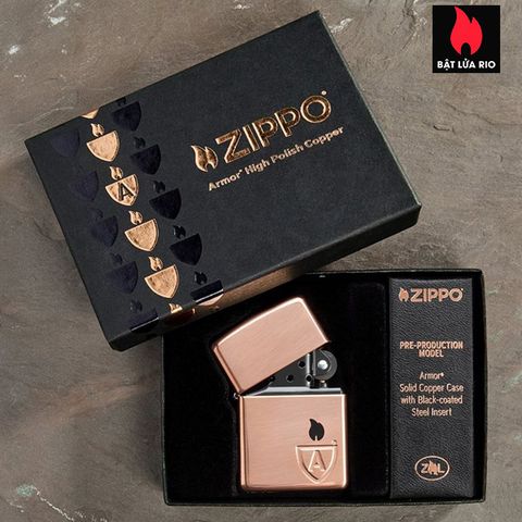 Bật Lửa Zippo Armor® Solid Copper Case - Bật Lửa Đồng Đỏ Cao Cấp Kỷ Niệm, Thời Trang và Sang Trọng Cho Người Yêu Zippo