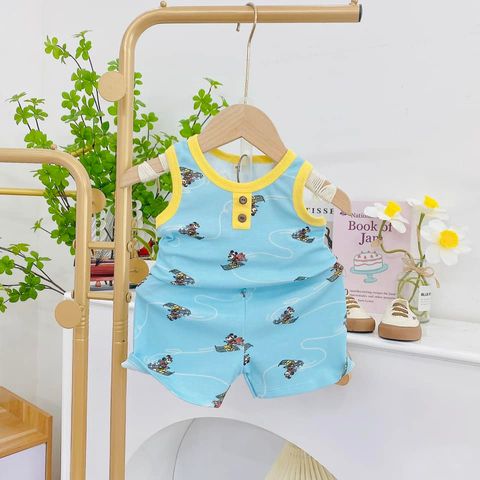 Đồ bộ ba lỗ thun cotton mềm mịn cho bé