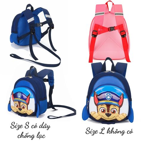 Balo phi thuyền chống đi lạc Đội Chó Cứu Hộ Paw Patrol mặt cứng 3D đáng yêu cho bé đi học mẫu giáo 255809