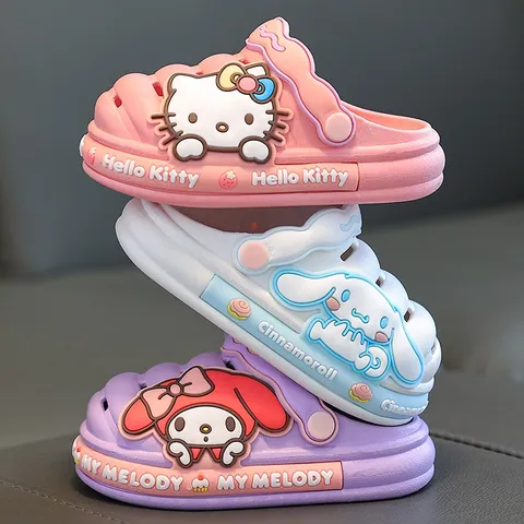 Dép crocs mềm mại chống trơn trượt họa tiết hoạt hình Hello Kitty dễ thương cho bé