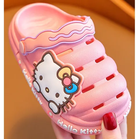 Dép crocs mềm mại chống trơn trượt họa tiết hoạt hình Hello Kitty dễ thương cho bé