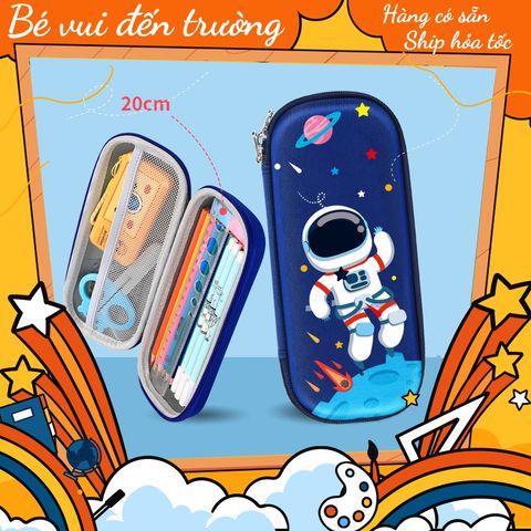 Hộp bút cho bé trai bé gái in nhân vật hoạt hình đựng đồ dùng học tập