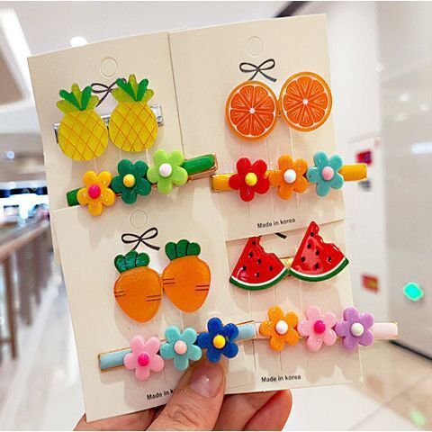 Bộ Kẹp Tóc Hình Trái Cây Xinh Xắn Cho Bé