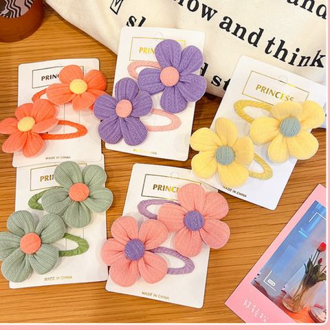 Set 2 Kẹp Tóc Hình Hoa Nhiều Màu Dễ Thương Cho Bé