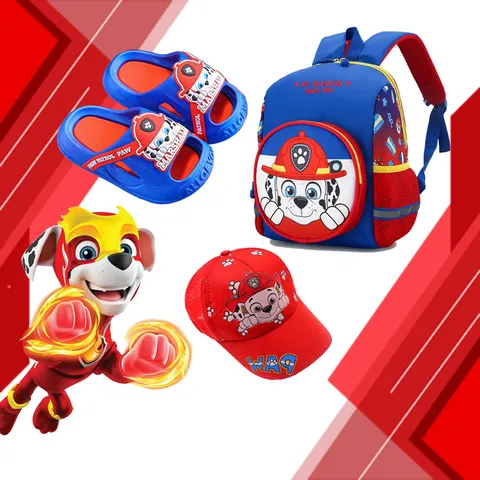 [Đội Chó Cứu Hộ] Dành cho bé đam mê chú Chó Cứu Hỏa Marshall Balo, Nón, Dép Đội Chó Cứu Hộ Paw Patrol