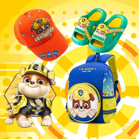 [Đội Chó Cứu Hộ] Dành cho bé đam mê chú Chó Đào Bới Rubble Balo, Nón, Dép Đội Chó Cứu Hộ Paw Patrol