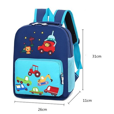 Balo cho bé gái bé trai đi học mẫu giáo 3-6 tuổi họa tiết Xe đáng yêu