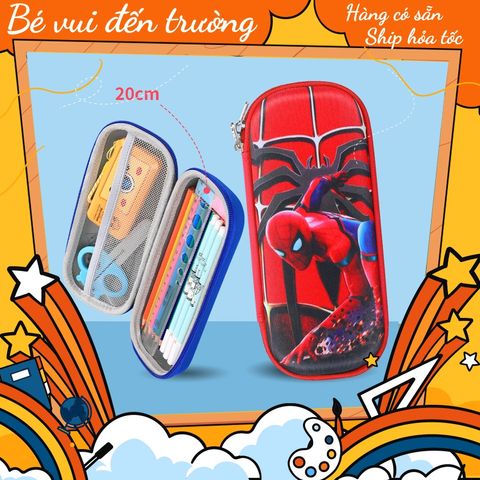 Hộp bút cho bé trai bé gái đựng đồ dùng học tập in nhân vật hoạt hình