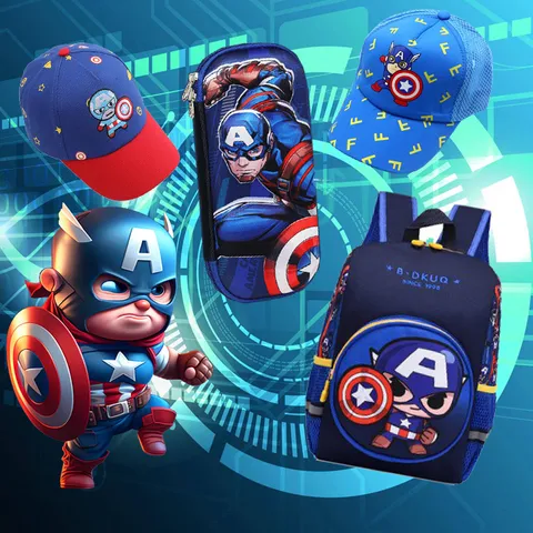 [Captain America] Dành cho bé đam mê Đội trưởng Mỹ- Captain America - Balo, Nón, Bóp Viết 3D