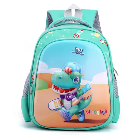 Balo cho bé đi mẫu giáo 3-5 tuổi mặt nhựa cứng in nổi 3D hình Người Nhện Siêu Nhân Khủng Long