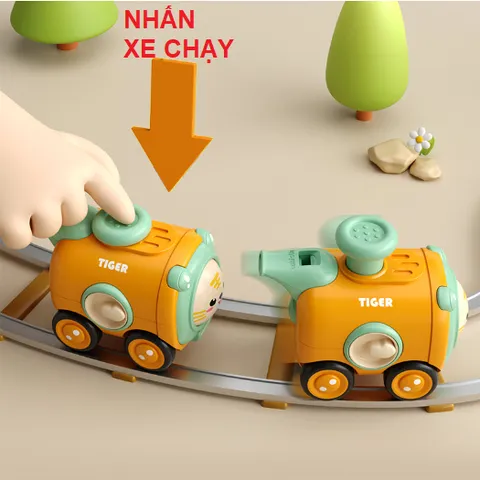Xe đồ chơi Chạy Đà có Còi họa tiết hoạt hình Thú Đáng Yêu cho Bé
