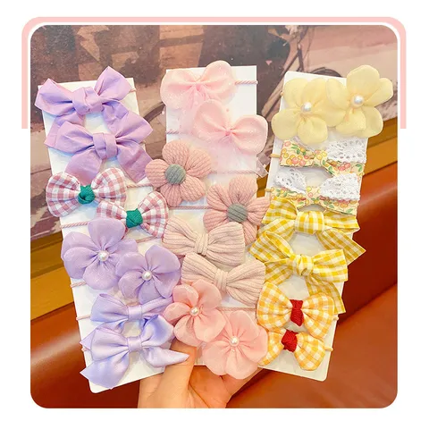 Dây Cột Tóc Cho Bé Gái Set 10 Buộc Tóc Nơ Xinh Xắn