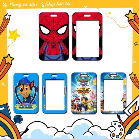 Bao Đựng Thẻ Hình Hoạt Hình Người Nhện Spider Man Đội Chó cứu Hộ Paw Patrol