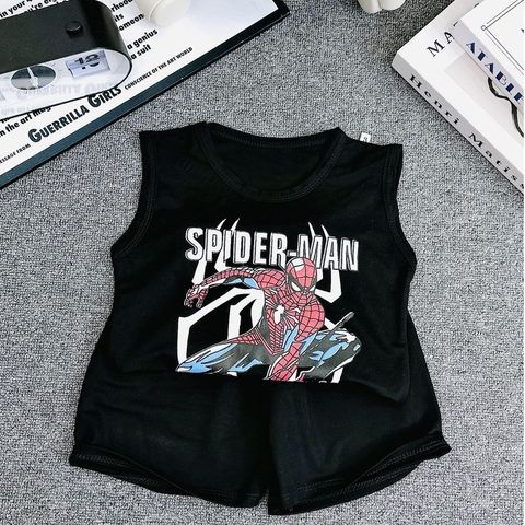 Bộ sát nách bé trai hoạ tiết siêu nhân người nhện Spiderman chất đũi mát cho bé 7kg đến 26kg