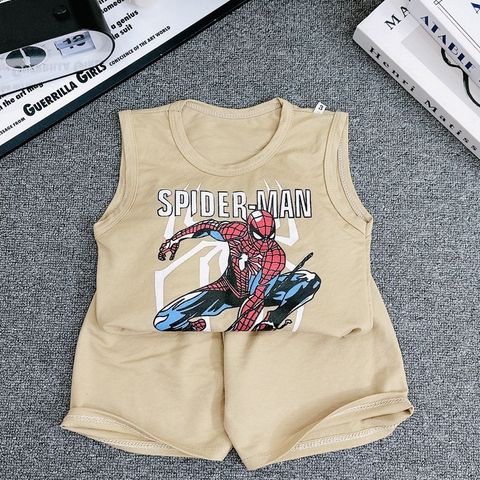 Bộ sát nách bé trai hoạ tiết siêu nhân người nhện Spiderman chất đũi mát cho bé 7kg đến 26kg