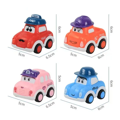 Bộ 6 Xe Hơi Đồ Chơi Mini có Dây Cót Hoạt Hình Dễ Thương Cho Bé