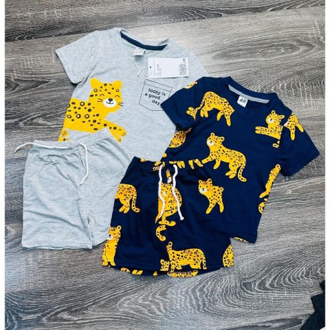 SET 2 Bộ quần áo in hình con Báo chất cotton 100% mềm mát siêu đẹp