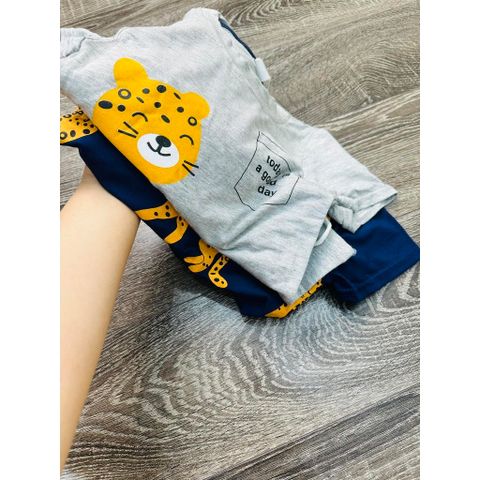SET 2 Bộ quần áo in hình con Báo chất cotton 100% mềm mát siêu đẹp