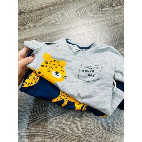 SET 2 Bộ quần áo in hình con Báo chất cotton 100% mềm mát siêu đẹp