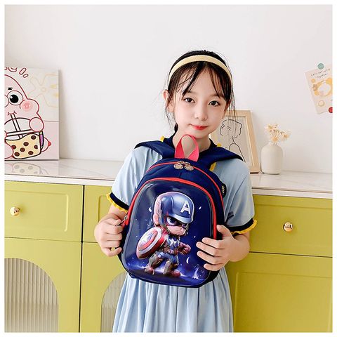 Balo mini kích thước nhỏ cho bé đi mẫu giáo 3-5 tuổi mặt nhựa cứng 3D hình Người Nhện Siêu Nhân