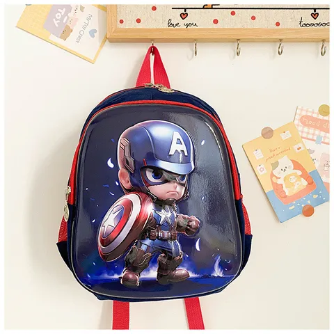 Balo mini kích thước nhỏ cho bé đi mẫu giáo 3-5 tuổi mặt nhựa cứng 3D hình Người Nhện Siêu Nhân