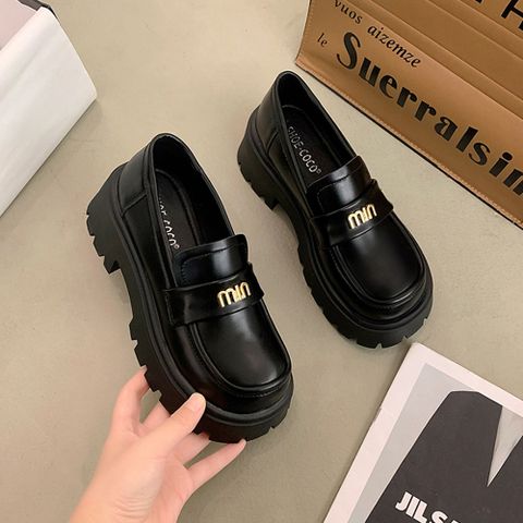 Giày Đốc Nữ MIUMIU Signature Da Mờ 5cm - Giày Lười Nữ Đế Eva Siêu Nhẹ, Phong Cách Thời Trang Hot Trend