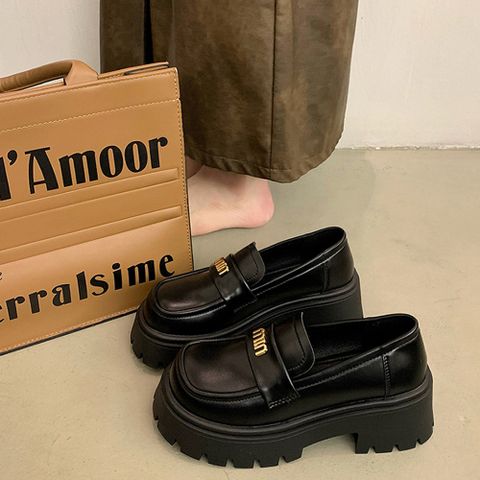 Giày Đốc Nữ MIUMIU Signature Da Mờ 5cm - Giày Lười Nữ Đế Eva Siêu Nhẹ, Phong Cách Thời Trang Hot Trend