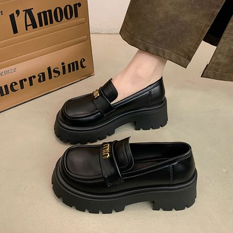 Giày Đốc Nữ MIUMIU Signature Da Mờ 5cm - Giày Lười Nữ Đế Eva Siêu Nhẹ, Phong Cách Thời Trang Hot Trend