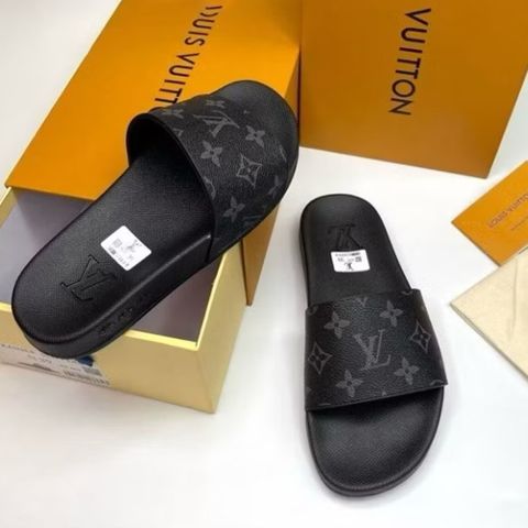 Dép Quai Ngang Louis Vuitton Monogram Cao Su Êm Ái - Dép Nam Xu Hướng Thời Trang Cool Ngầu, Hộp Sang Trọng, Size 38-43
