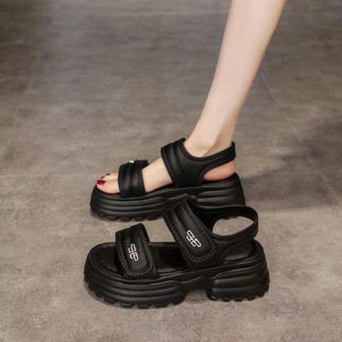 Dép Sandal Nữ Quai Da Đính Đá N128 - Đế Cao 5cm Siêu Nhẹ, Phong Cách Basic Dễ Phối Đồ, Hàng QCCC Chất Lượng Cao